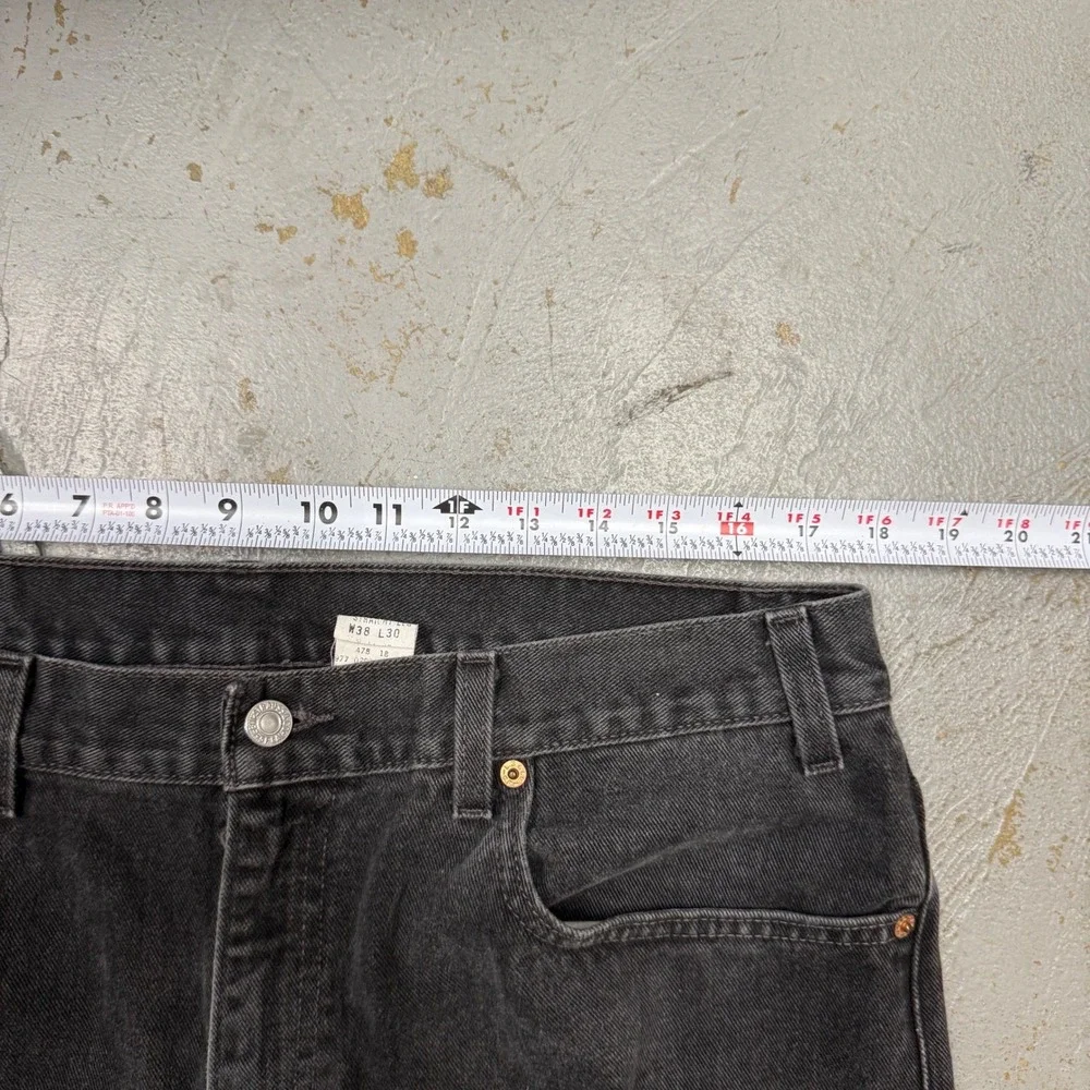 Vintage Levi's 505 Regular Fit Jeans Black Straight Leg Denim 00505-0260 36 x 29